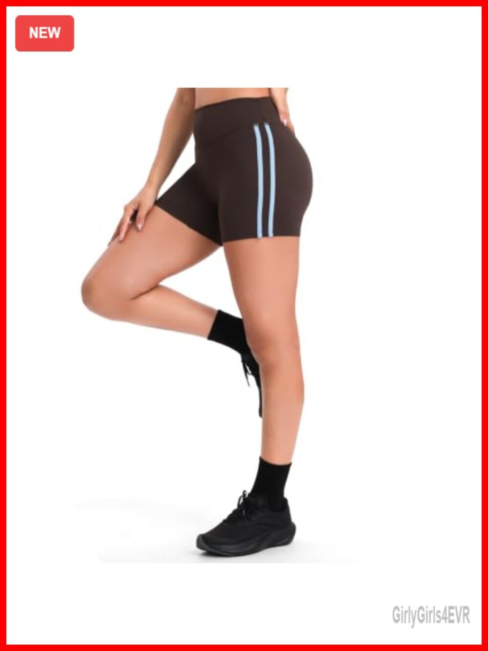 High Waist Biker Shorts 4" Nylon Spandex Fitted Athletic Gym